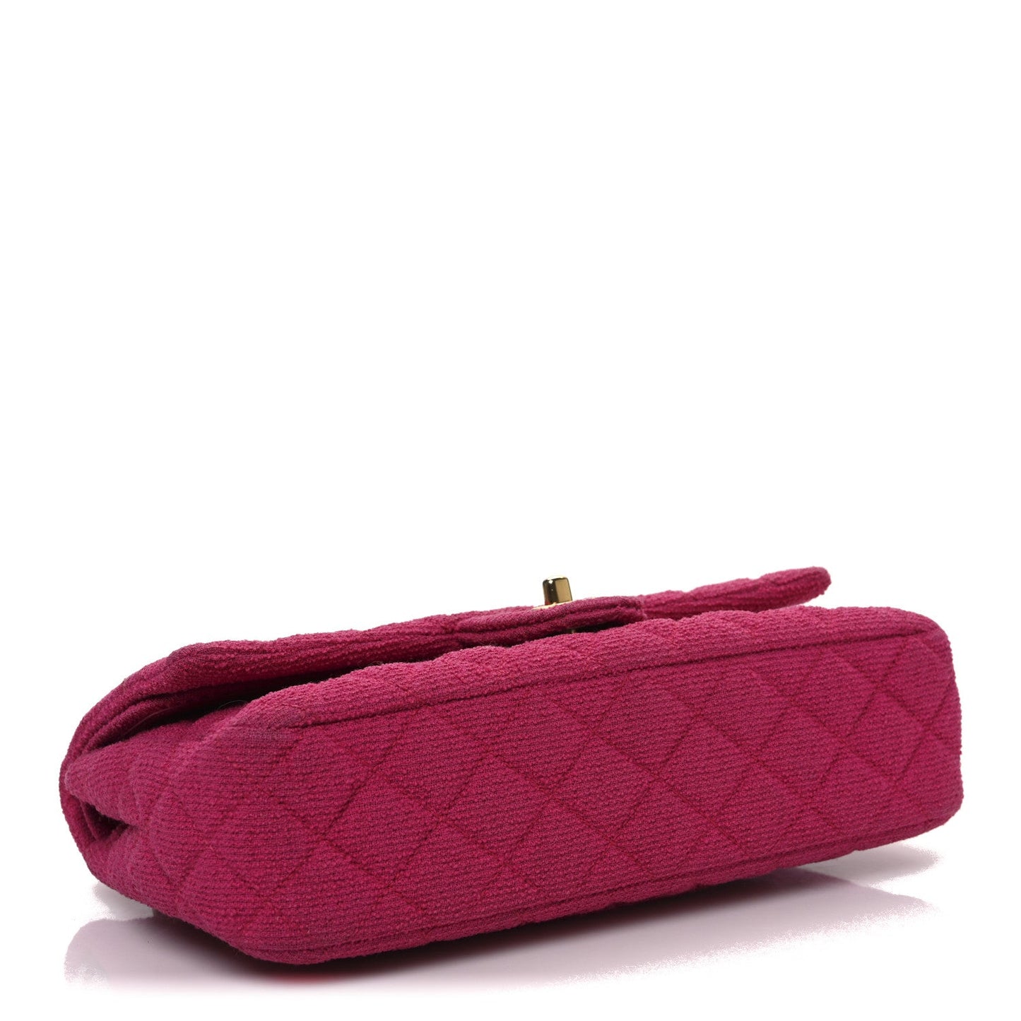 Tweed Quilted Medium Double Flap Fuchsia