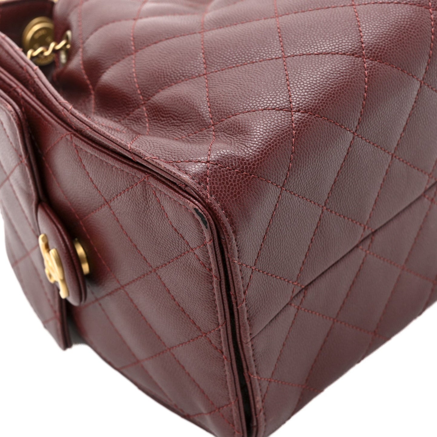 Caviar Quilted Small Chanel 25 Handbag Burgundy