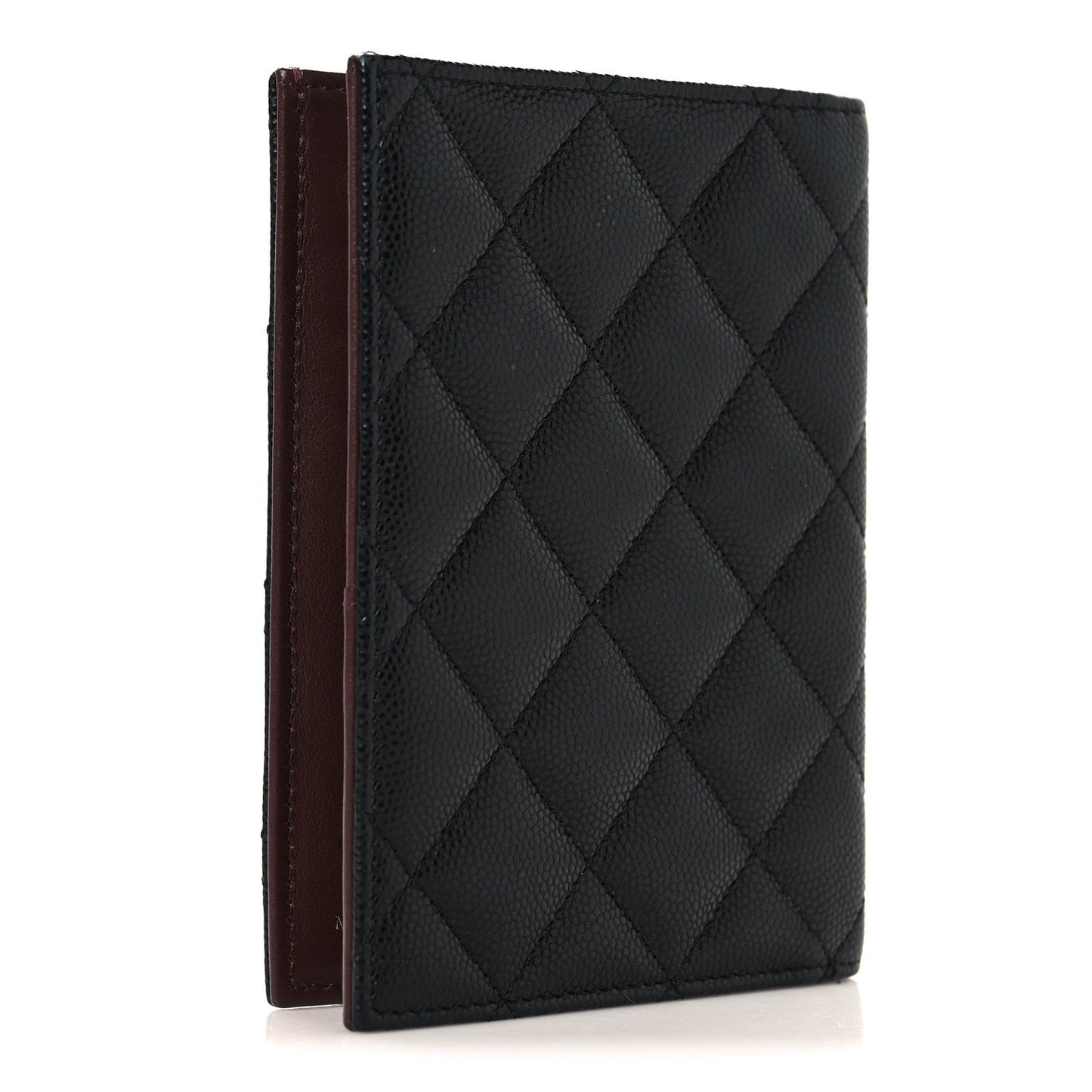 Caviar Quilted Passport Holder Black