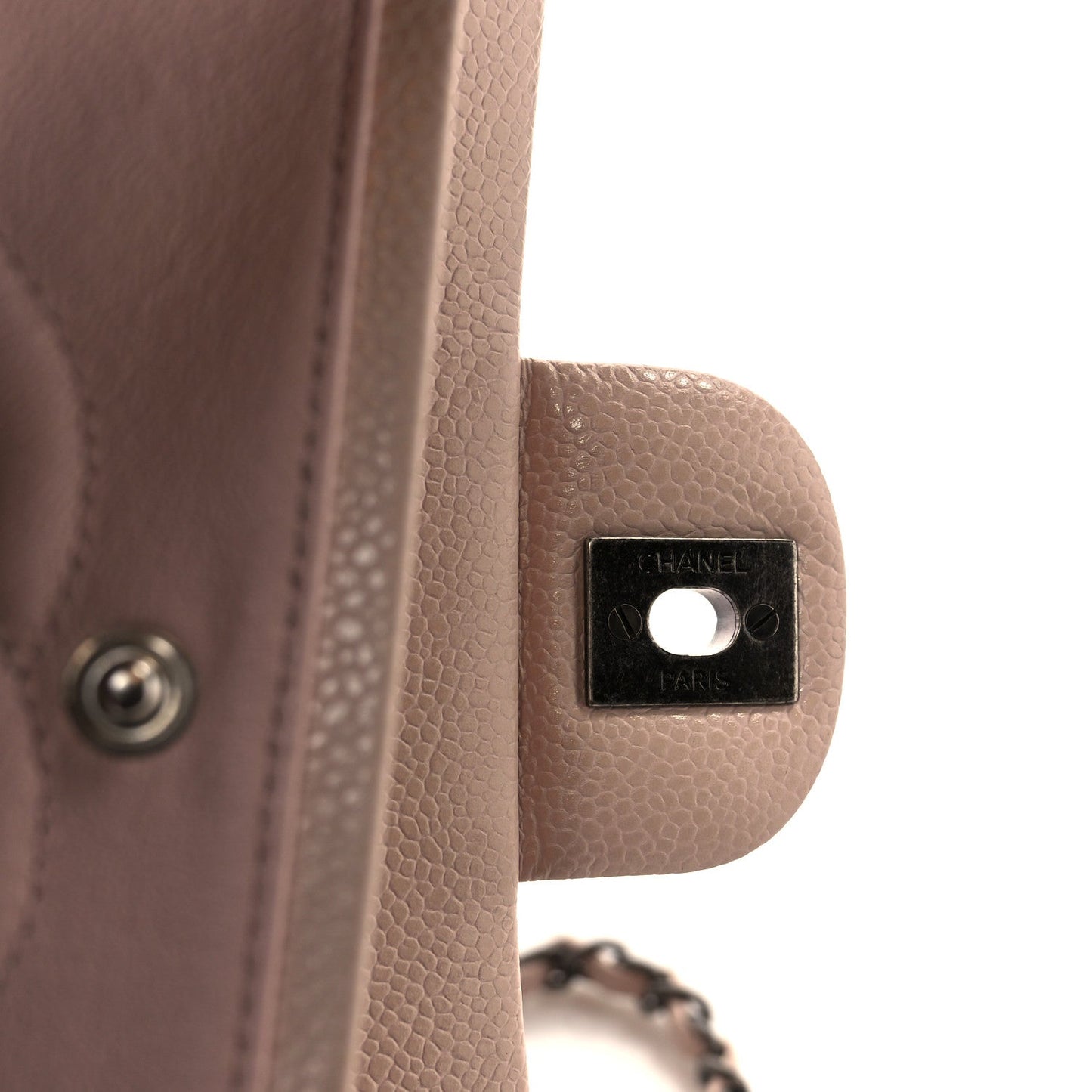 Caviar Quilted Medium Double Flap Light Pink