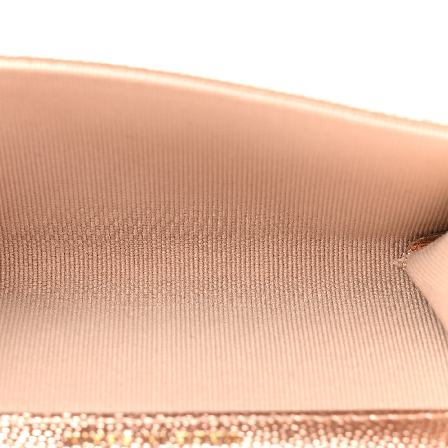Metallic Caviar Quilted CC Flap Card Holder Copper