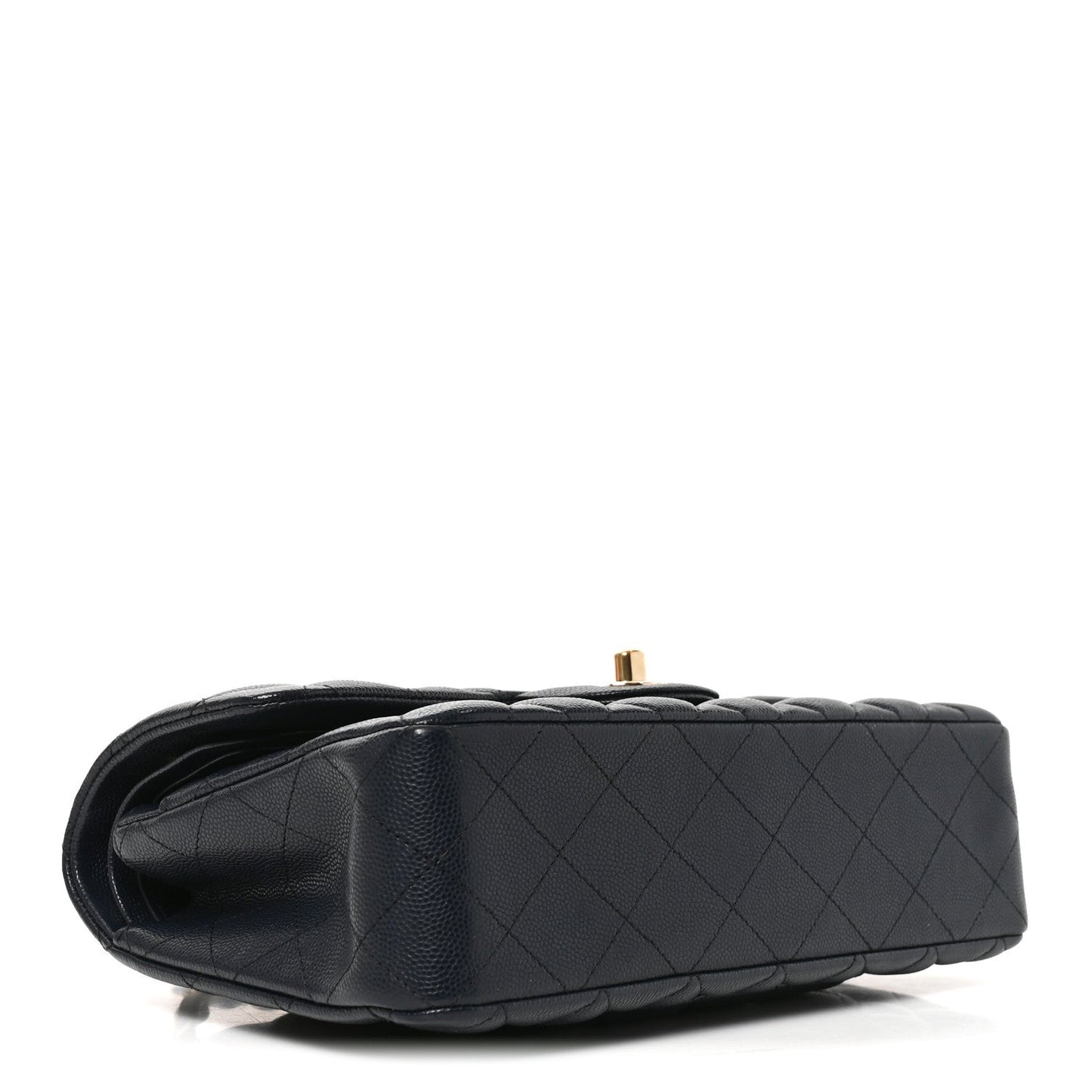 Caviar Quilted Small Double Flap Dark Navy