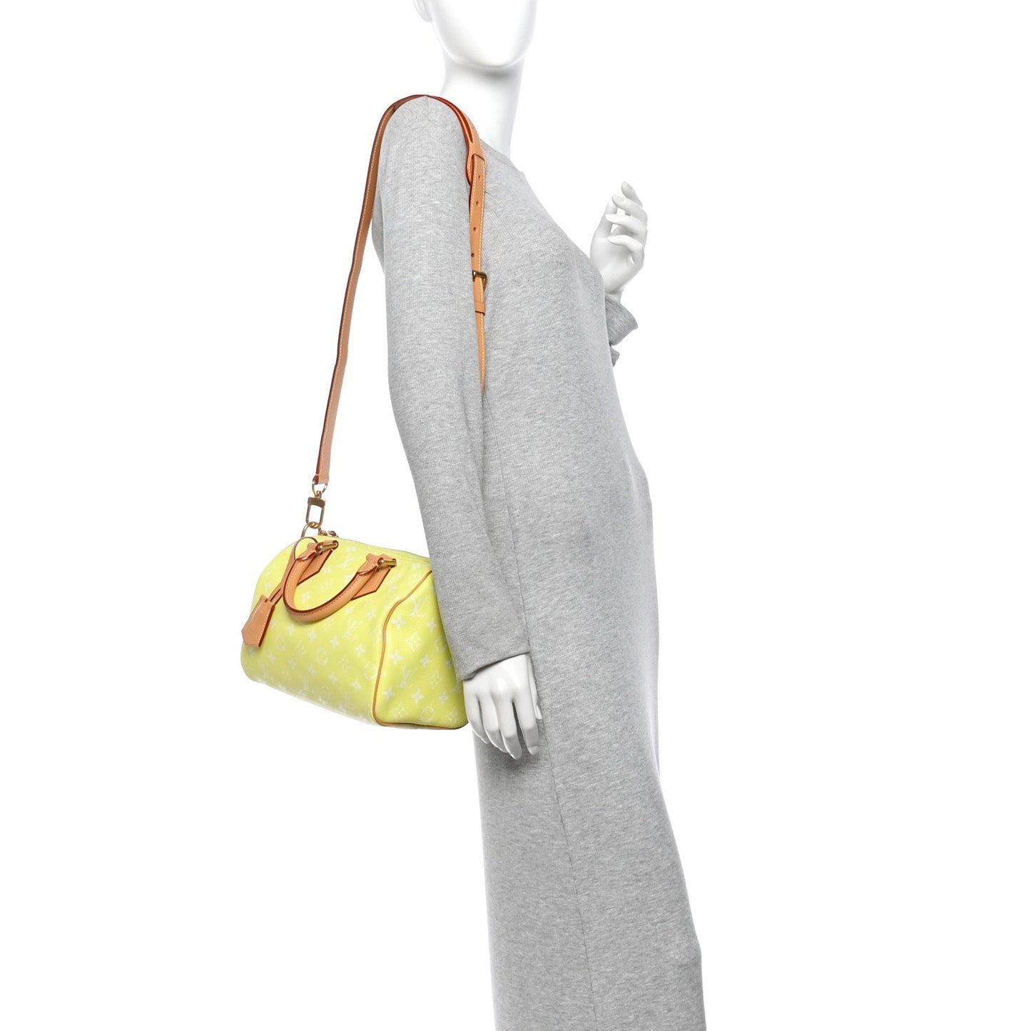 Calfskin Monogram Speedy P9 Bandouliere 25 Lemonade Yellow
