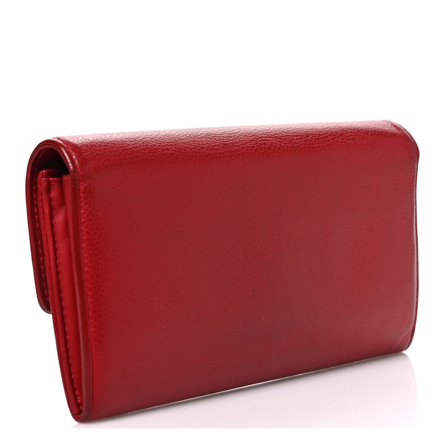 Caviar Timeless CC Large Gusset Flap Wallet Light Red