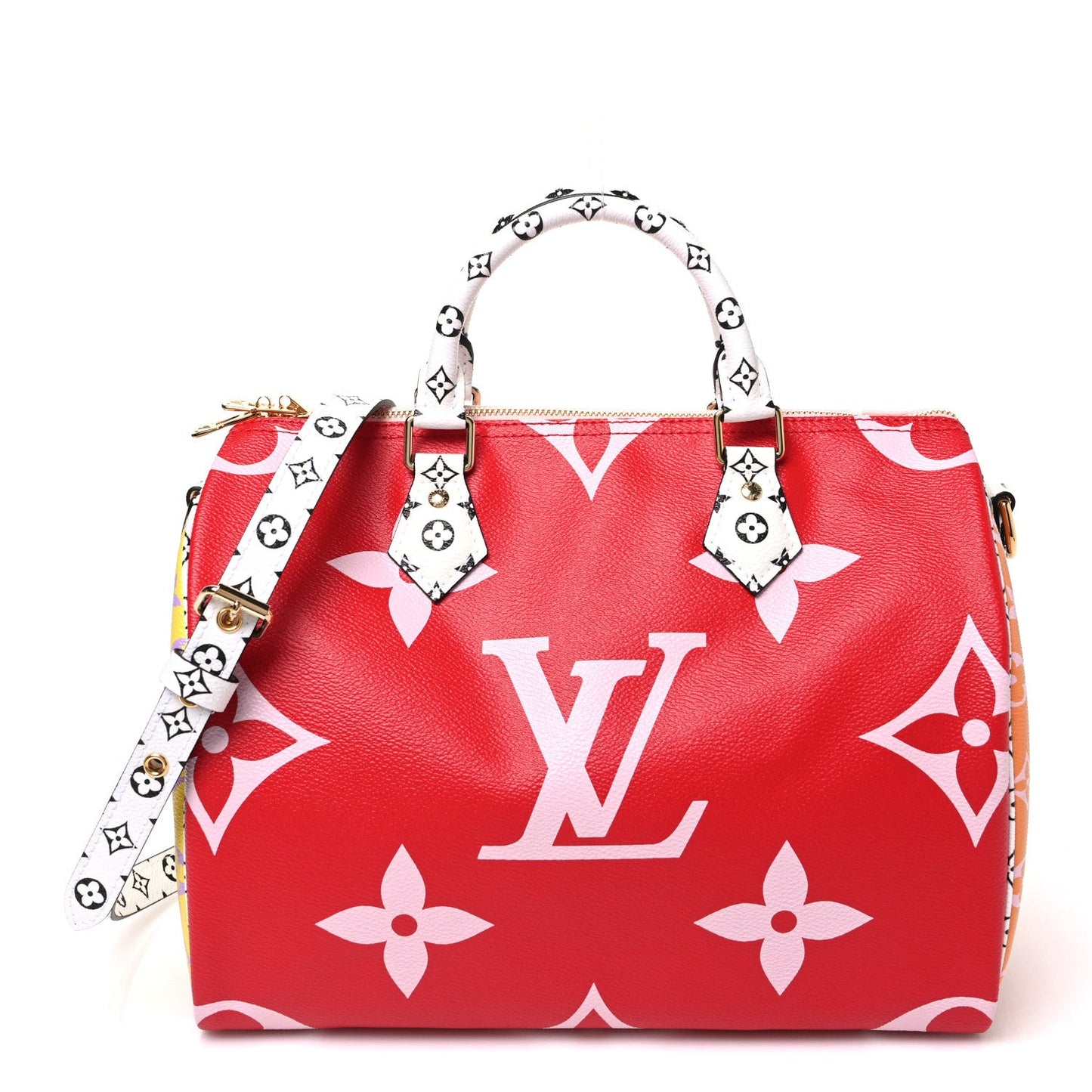 Monogram Giant Speedy Bandouliere 30 Rouge