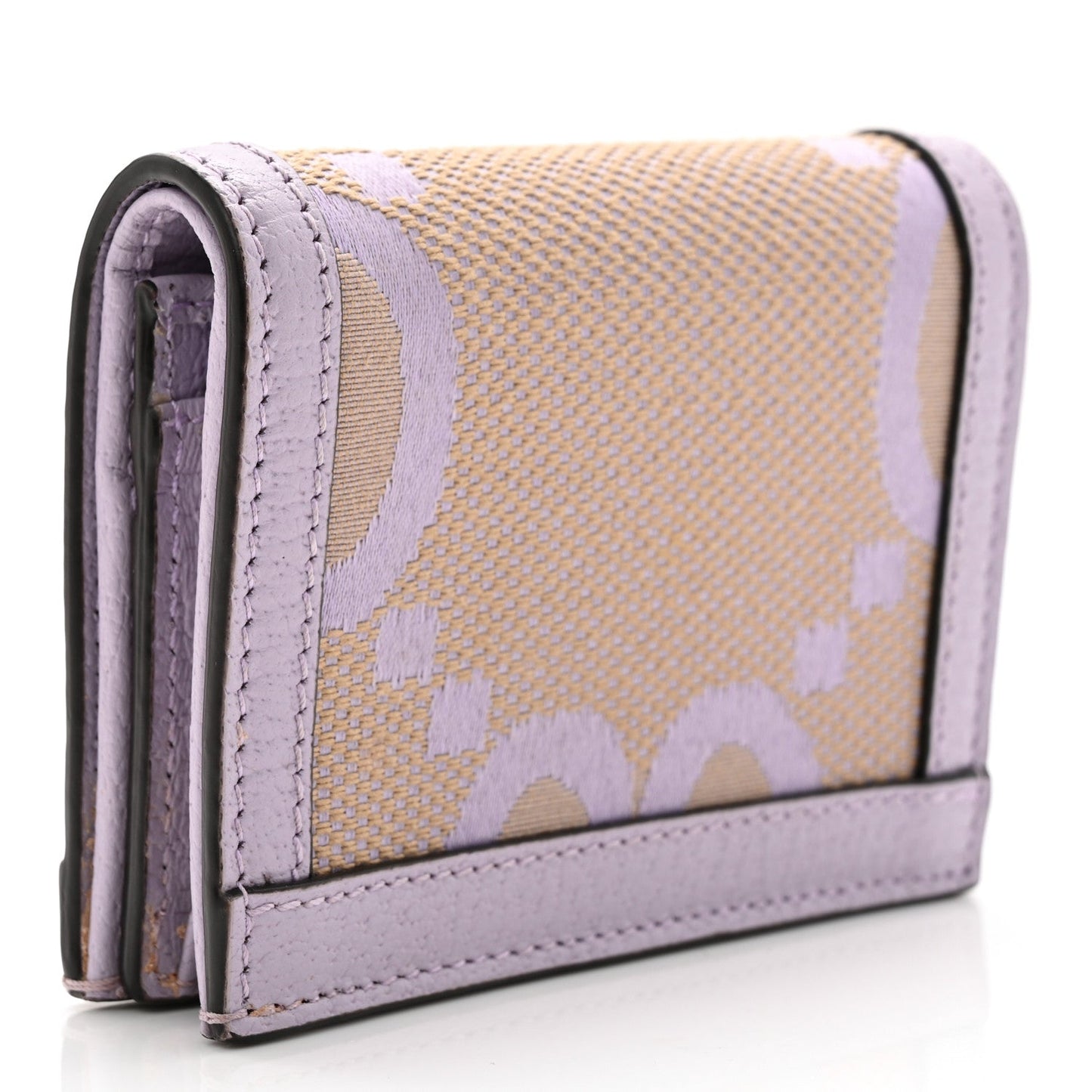 Monogram Jumbo GG Textured Dollar Calfskin Ophidia Card Case Beige Lapis