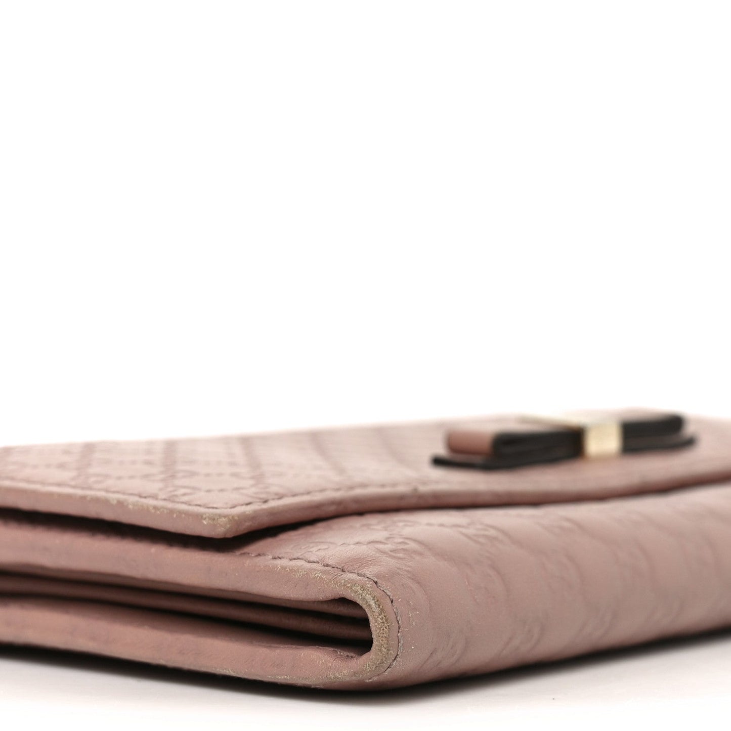 Microguccissima Bow Continental Wallet Soft Pink