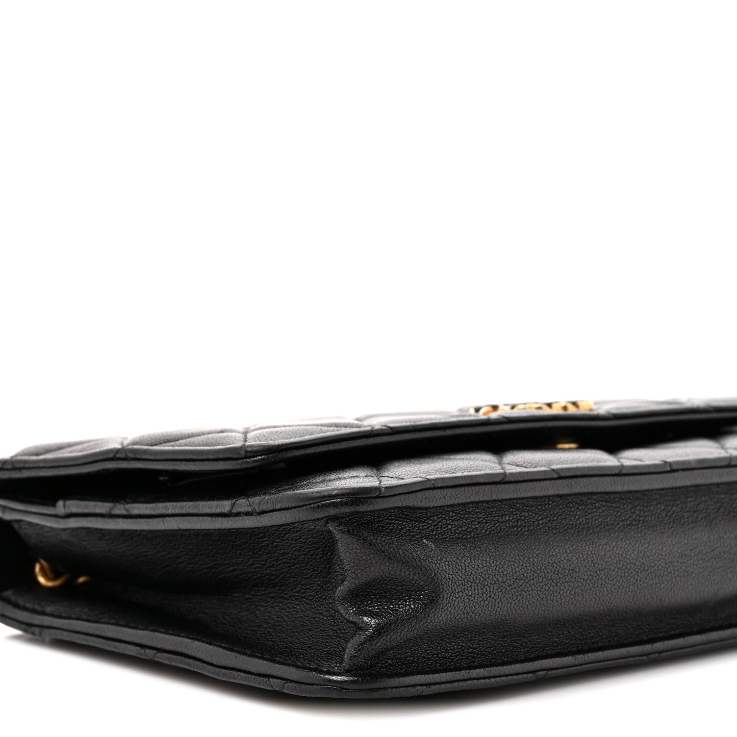Lambskin Quilted Infinity Wallet On Chain WOC Black