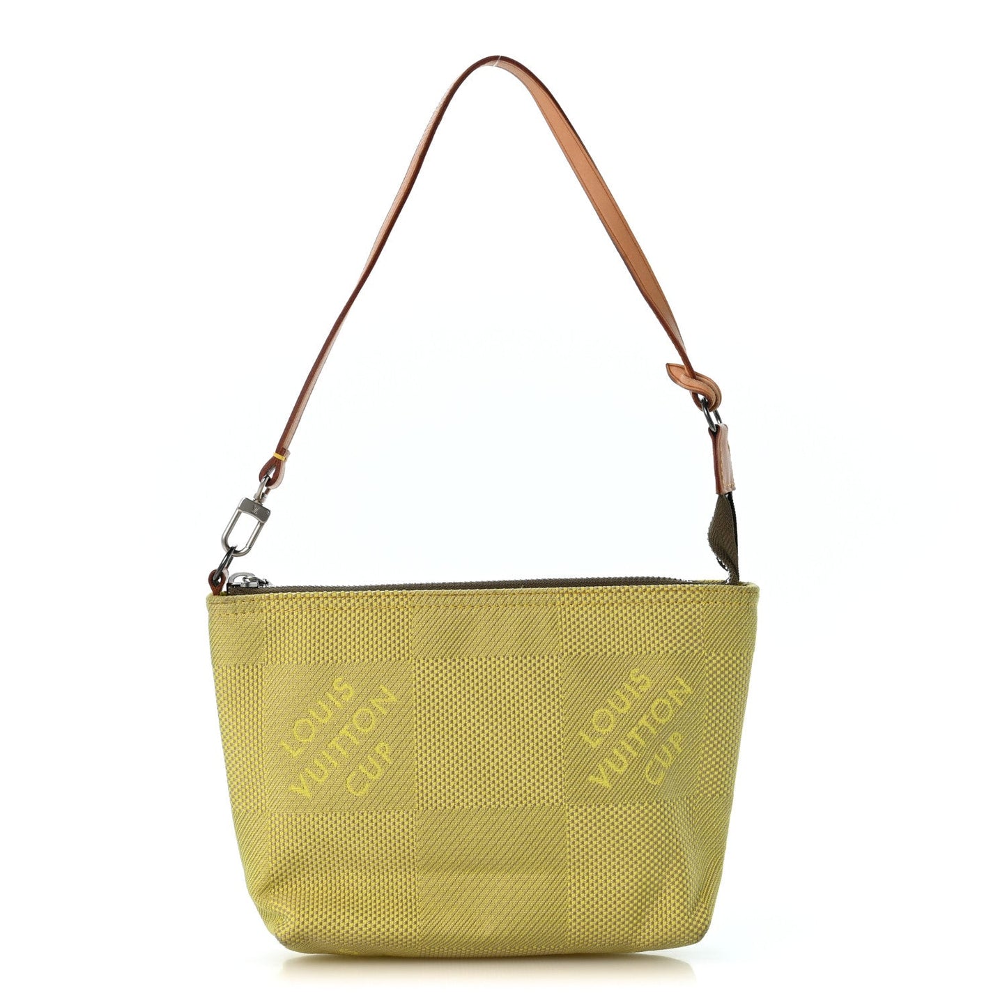 Damier Geant Americas Cup Pochette Accessories Volunteer Bag Yellow