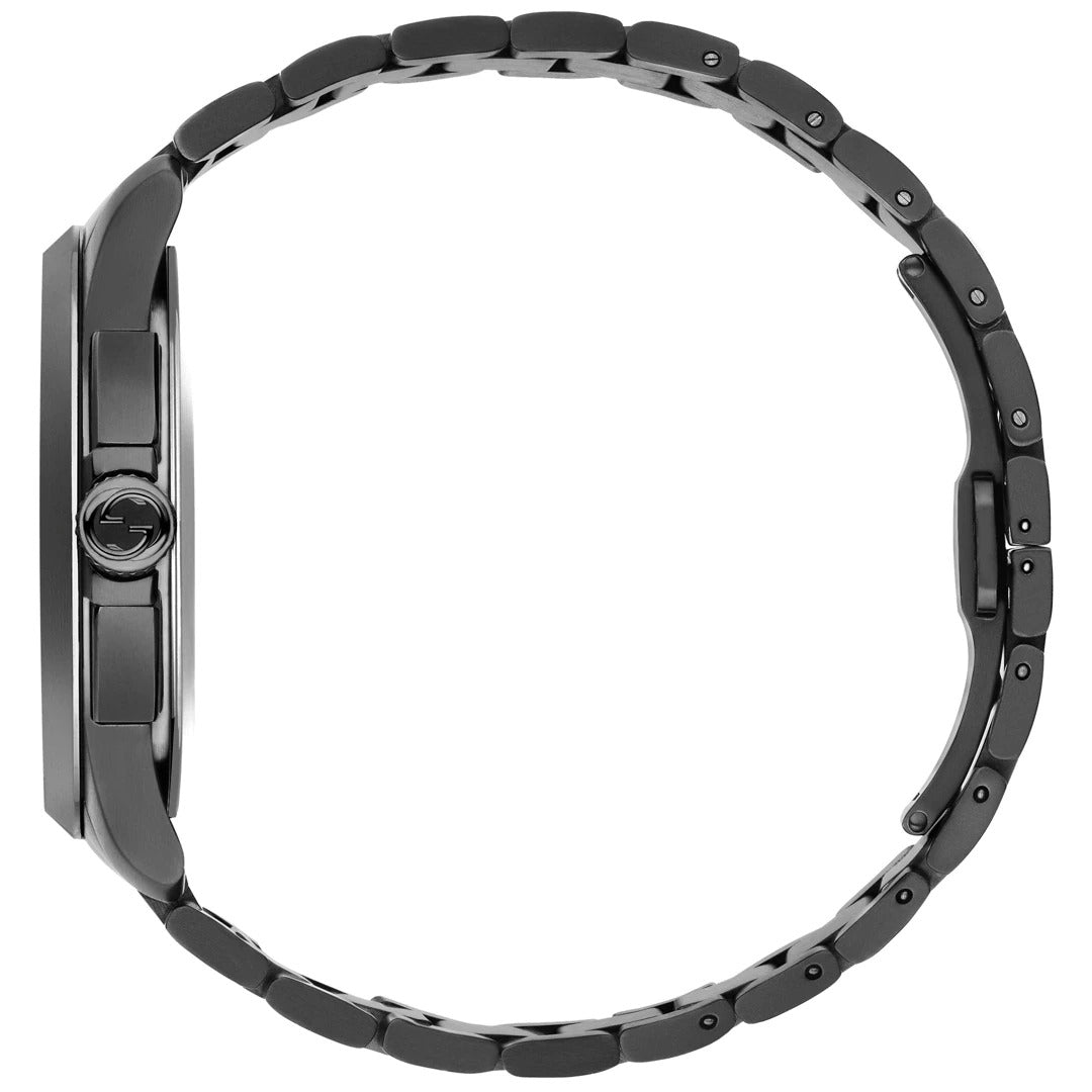 Gucci G-Timeless Chronograph Black Dial Black Steel Strap Watch For Men - YA126269