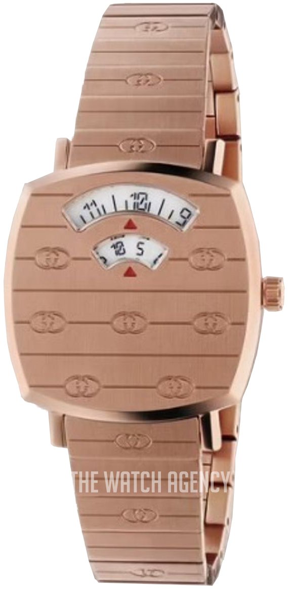 Gucci Grip Quartz Rose Gold Dial Rose Gold Steel Strap Watch For Women - YA157505