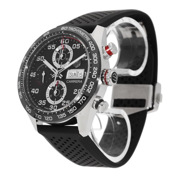 Tag Heuer Carrera Chronograph Black Dial Black Rubber Strap Watch for Men - CBN2A1AA.FT6228