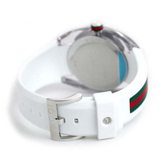 Gucci Sync XXL White Dial White Rubber Strap Watch For Men - YA137102