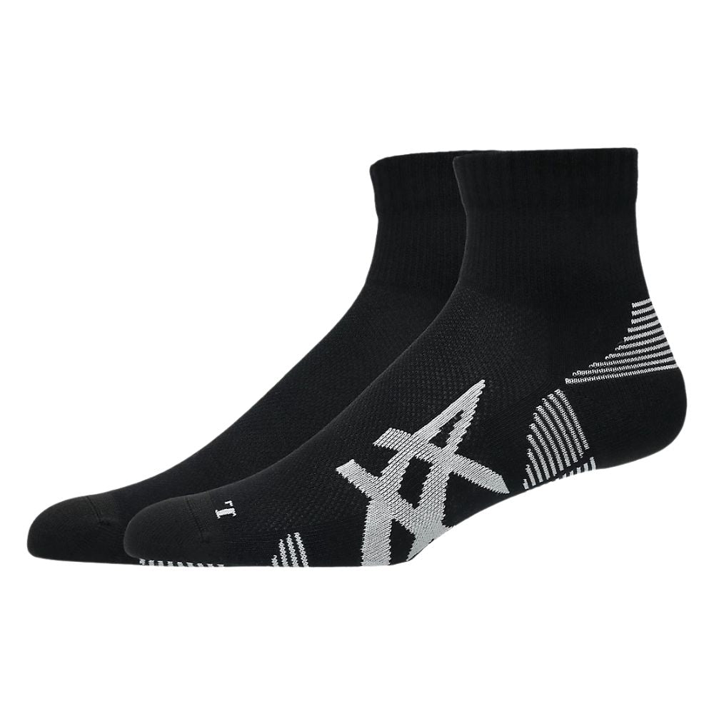 2 Pack Cushioned Run Quarter Sock Unisex :Performance Black | Performance Black