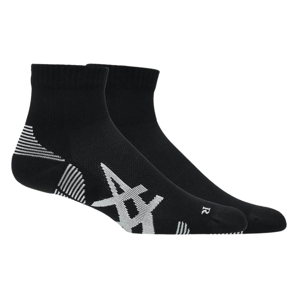 2 Pack Cushioned Run Quarter Sock Unisex :Performance Black | Performance Black