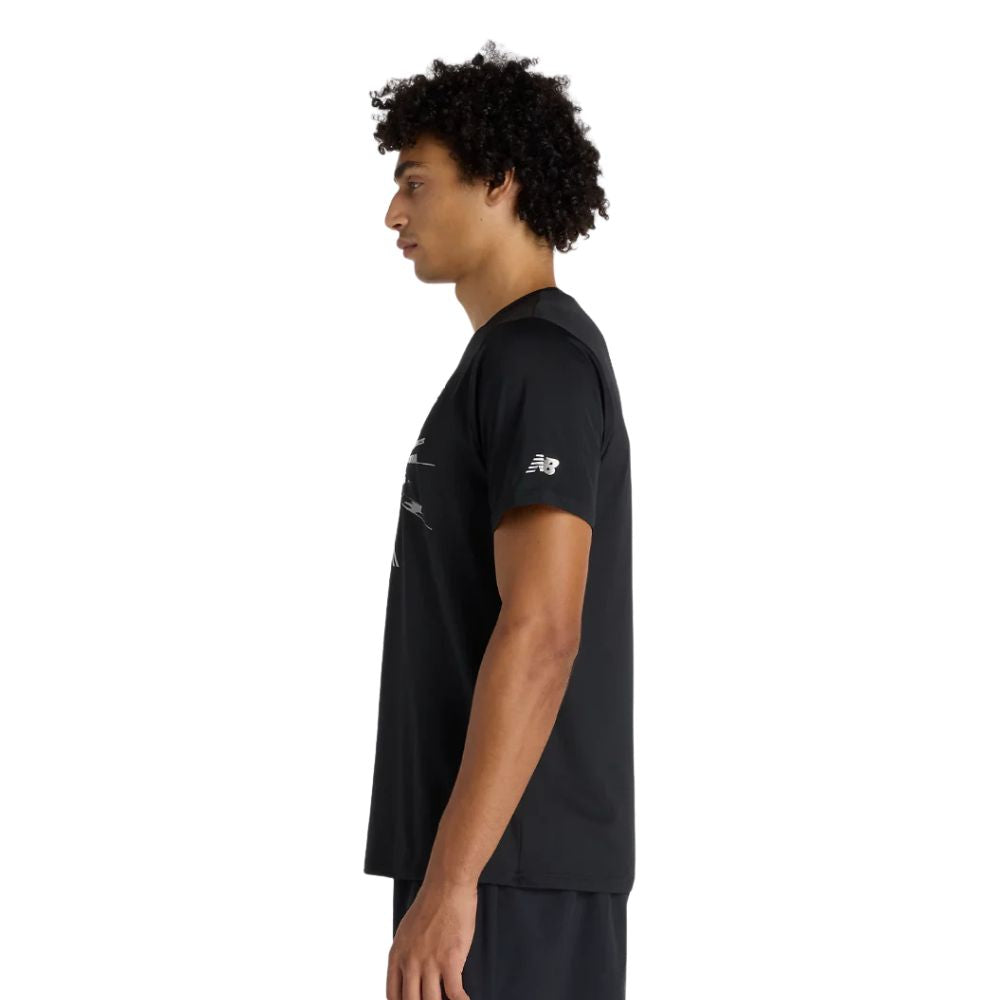 Men's Reflective City Poly Performance T-Shirt :Black