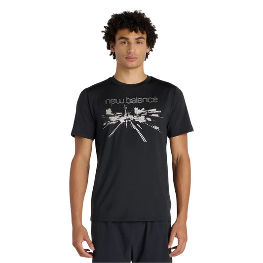 Men's Reflective City Poly Performance T-Shirt :Black