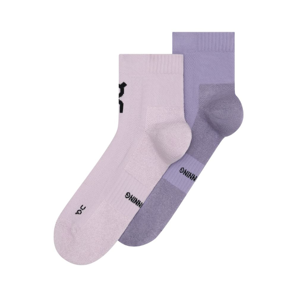 Core Run Sock Mid 2 Pack Unisex :Foxglove | Mallow