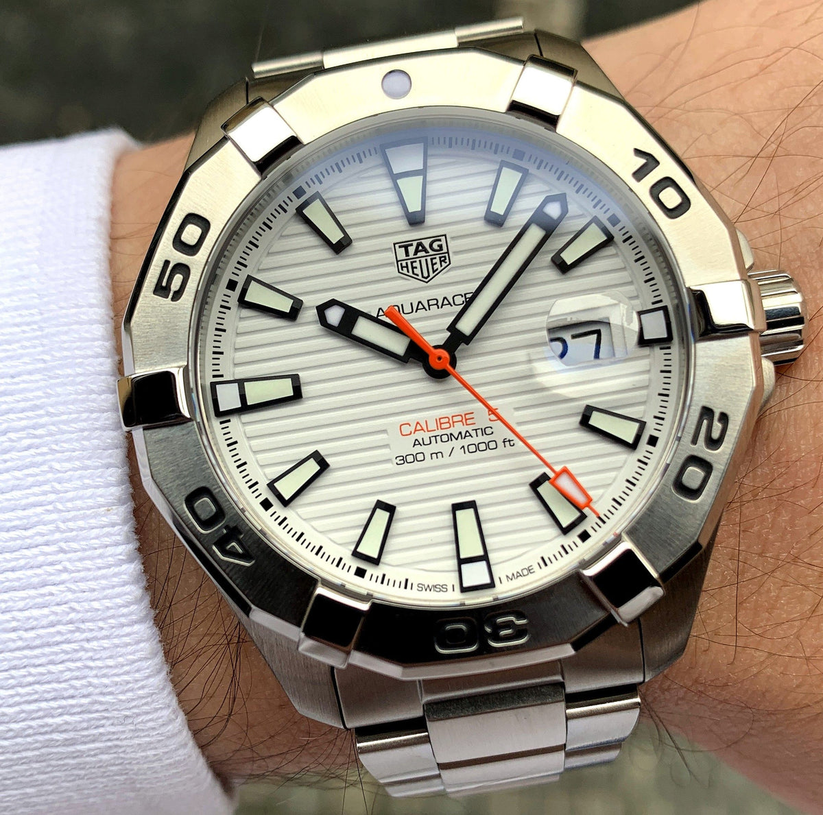 Tag Heuer Aquaracer White Dial Watch for Men - WAY2013.BA0927
