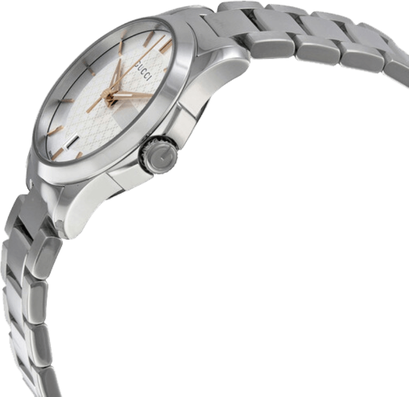Gucci G Timeless Silver Dial Silver Steel Strap Watch For Women - YA126523