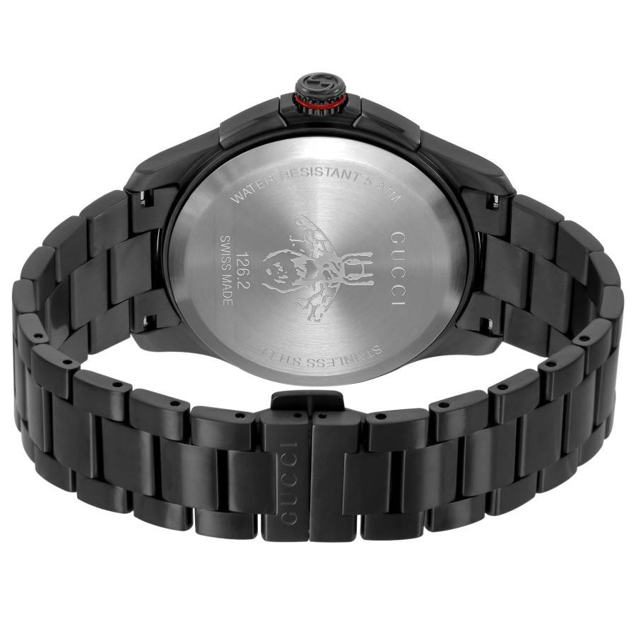Gucci G Timeless Quartz Black Dial Black Steel Strap Watch for Men - YA126270