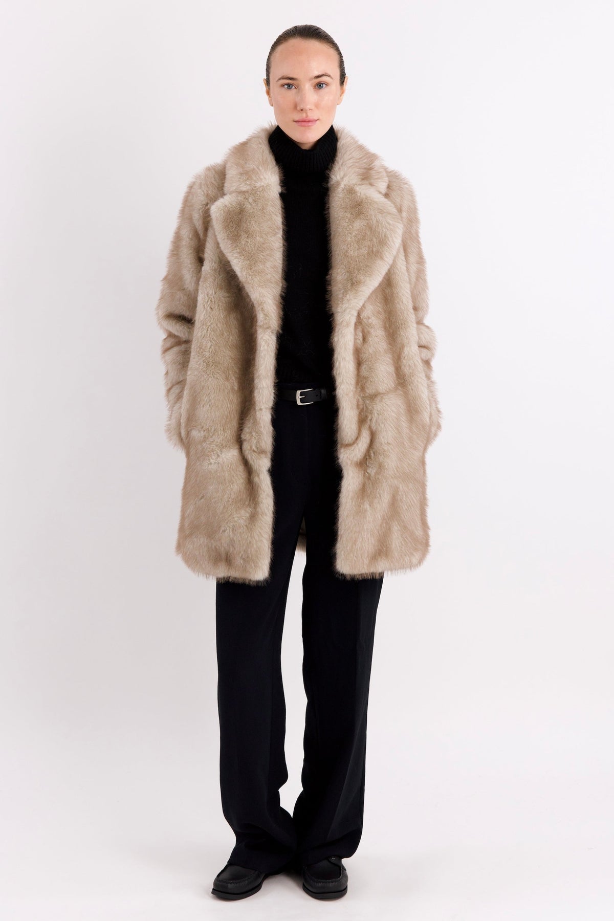 Mid-Length Faux Fur Coat