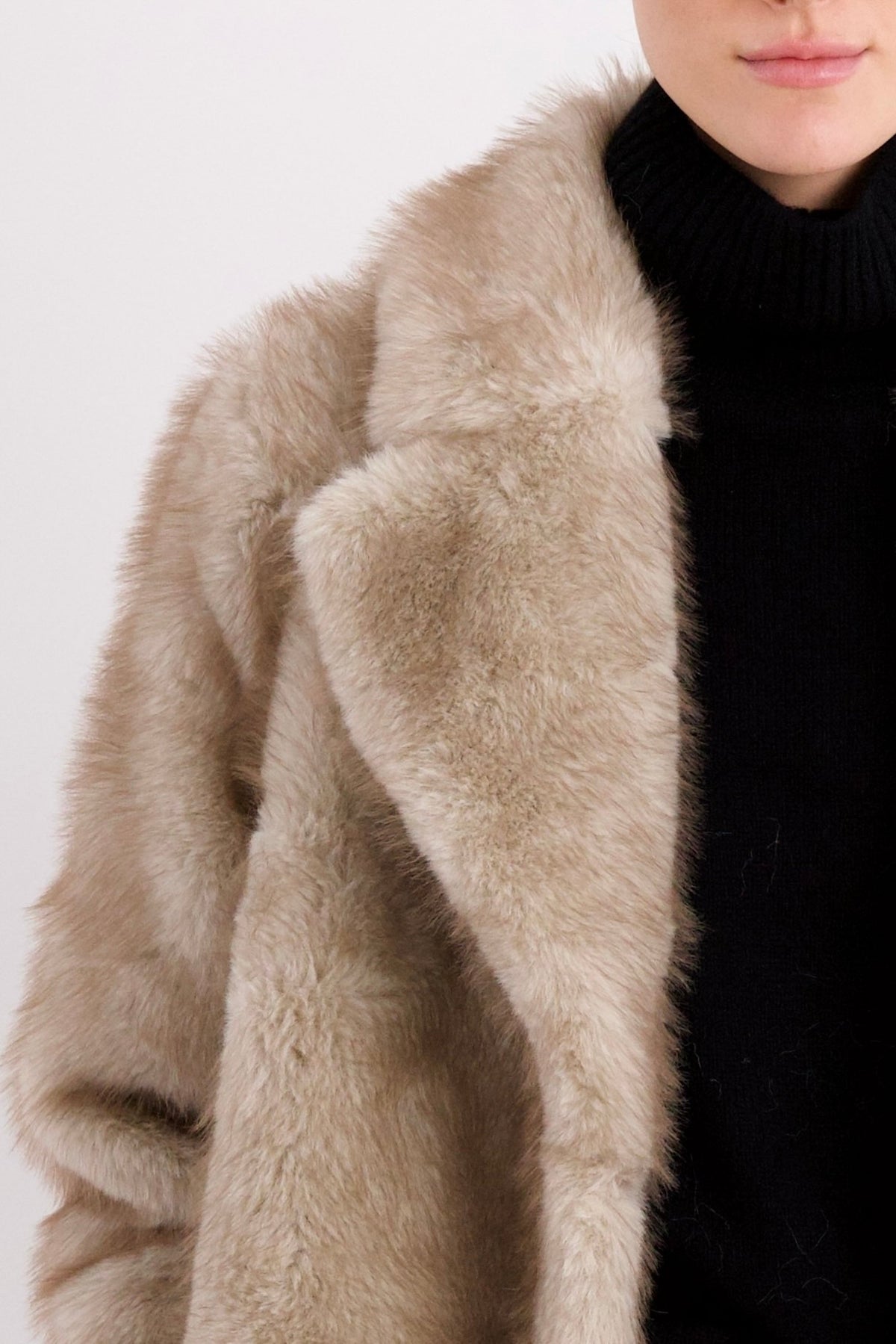 Mid-Length Faux Fur Coat