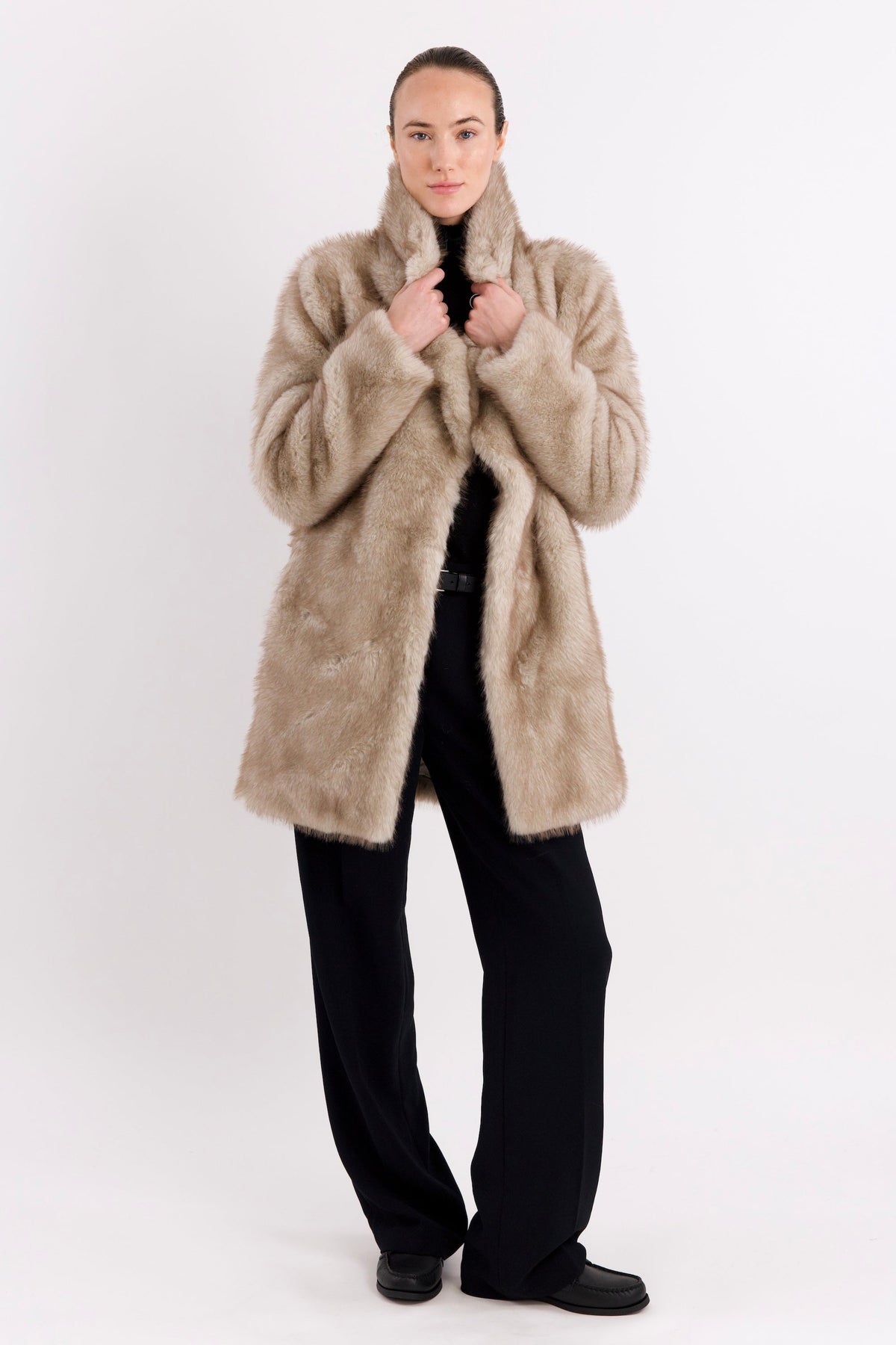 Mid-Length Faux Fur Coat
