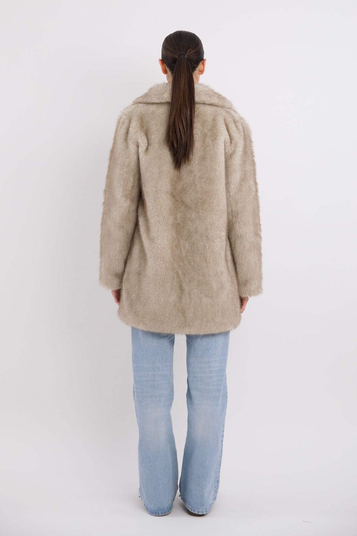 Mid-Length Faux Fur Coat