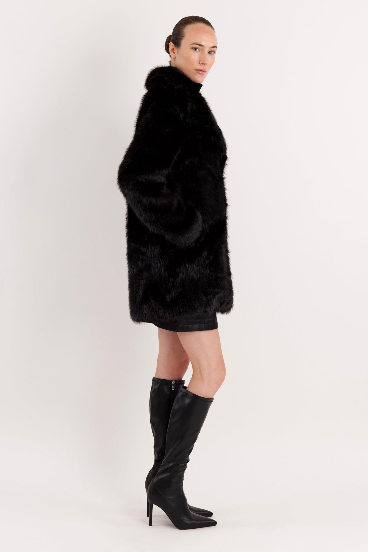 Mid-Length Faux Fur Coat