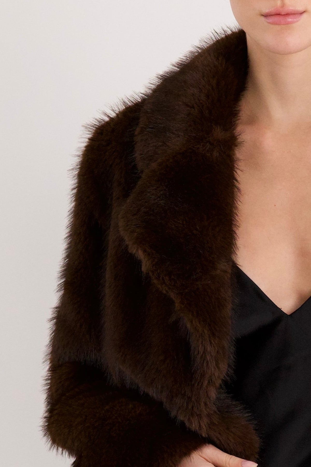 Mid-Length Faux Fur Coat