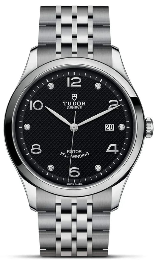 Tudor 1926 Automatic Diamonds Black Dial Silver Steel Strap Watch for Men - M91650-0004