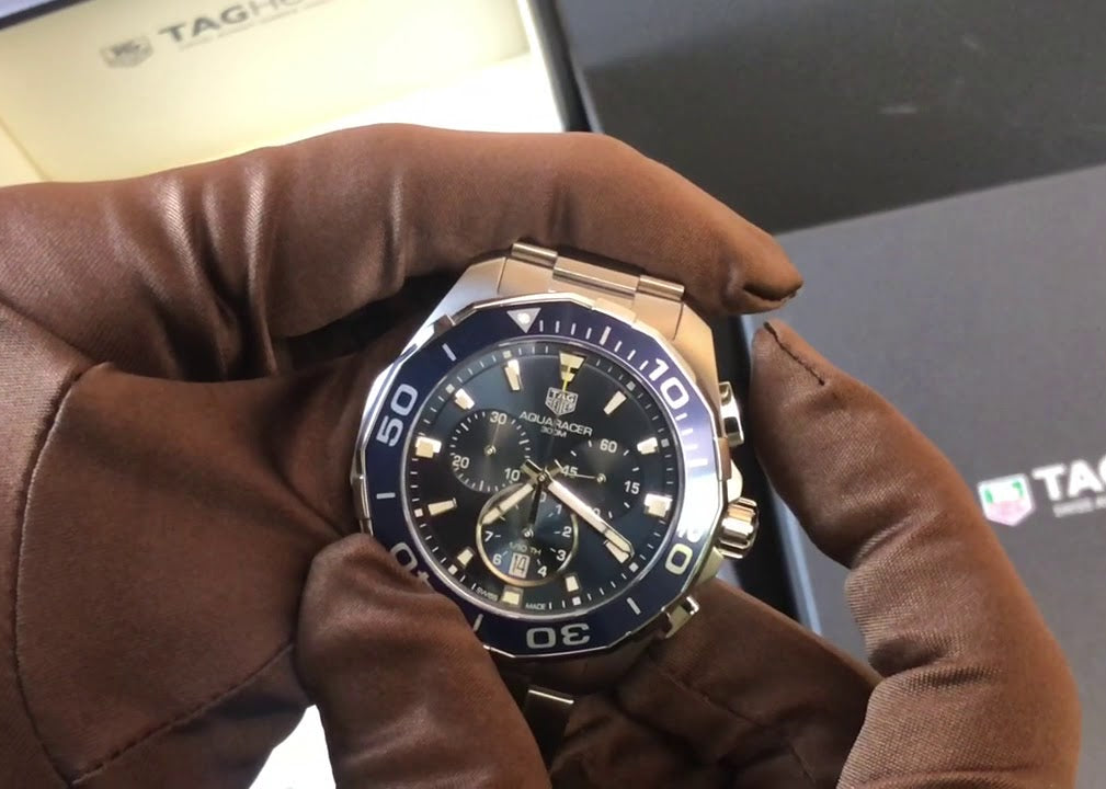 Tag Heuer Aquaracer Blue Dial SIlver Steel Strap Watch for Men - CAY111B.BA0927