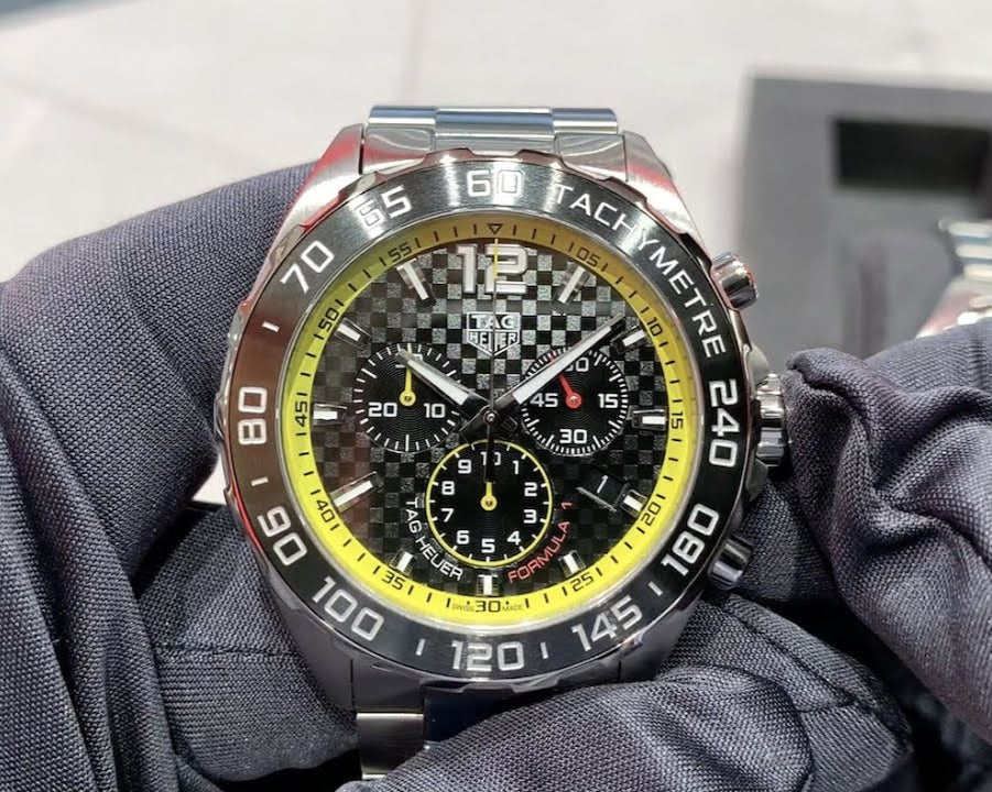 Tag Heuer Formula 1 Chronograph Black Dial Silver Steel Strap Watch for Men- CAZ101AC.BA0842