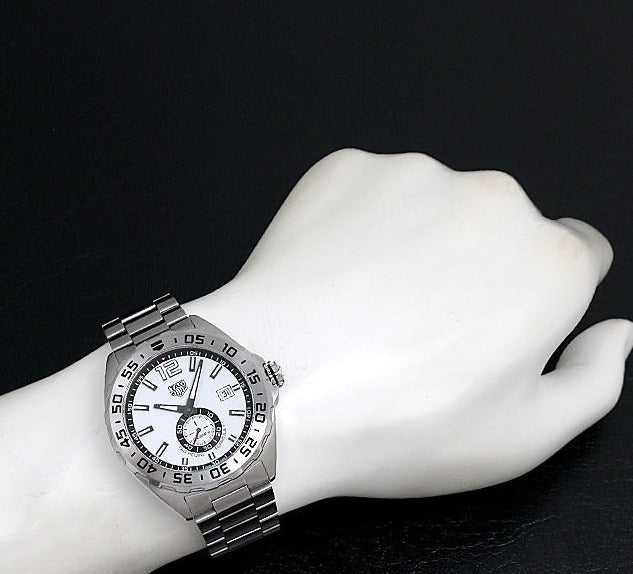 Tag Heuer Formula 1  Calibre 6 Automatic White Dial Silver Steel Strap Watch for Men - WAZ2013.BA0842