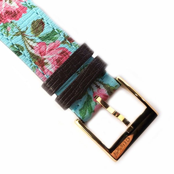 Gucci G Timeless Floral Turquoise Dial Turquoise Leather Strap Watch For Women - YA1264085