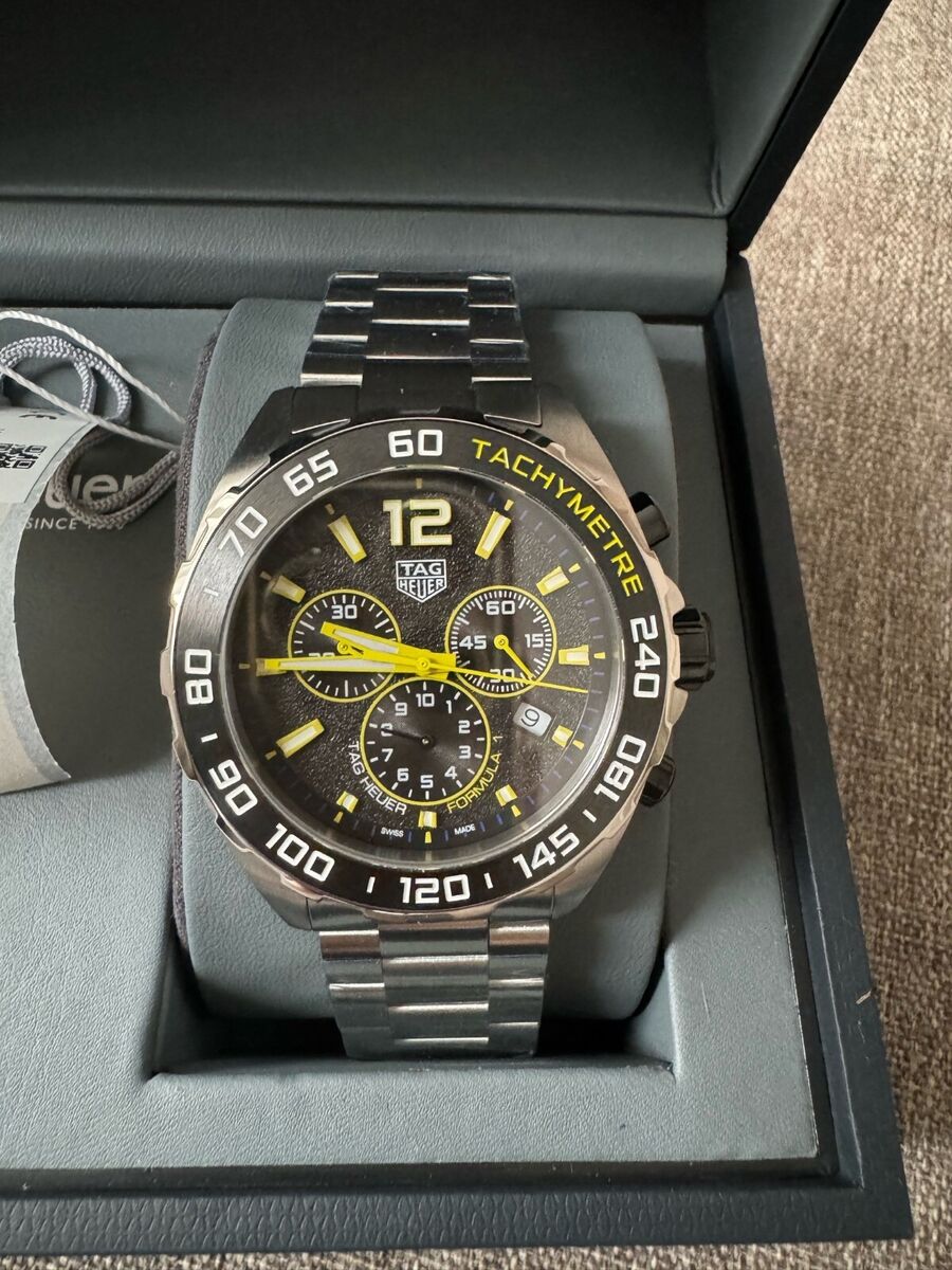 Tag Heuer Formula 1 Chronograph Grey Dial Silver Steel Strap Watch for Men - CAZ101AG.BA0842
