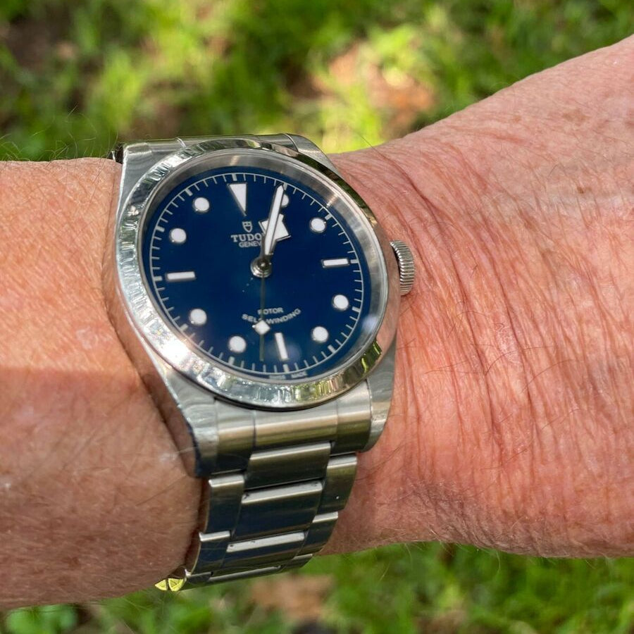 Tudor Black Bay Automatic Blue Dial Silver Steel Strap Watch for Men - M79540-0004