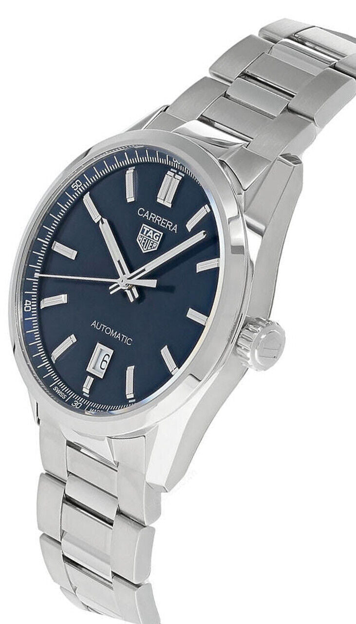 Tag Heuer Carrera Date Blue Dial Silver Steel Strap Watch for Men - WBN2112.BA0639