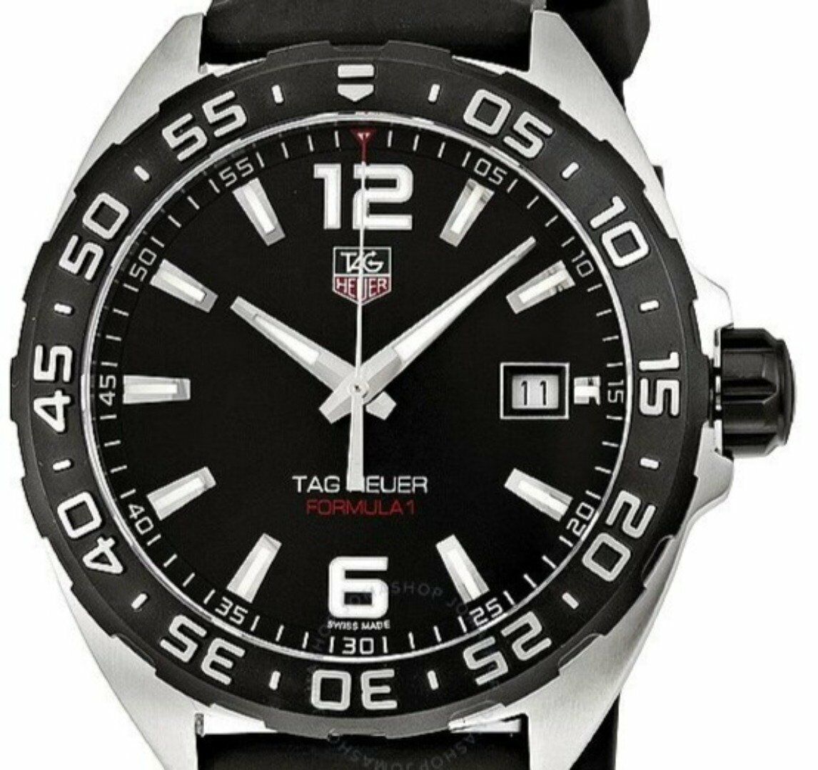 Tag Heuer Formula 1 Quartz Black Dial Black Rubber Strap Watch for Men - WAZ1110.FT8023