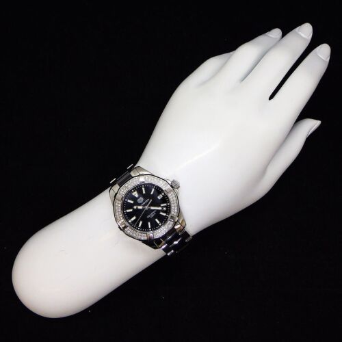 Tag Heuer Aquaracer Quartz Diamonds Black Dial Two Tone Steel Strap Watch for Men - WAY131E.BA0913