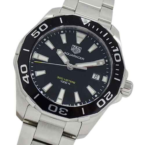 Tag Heuer Aquaracer Black Dial Silver Steel Strap Watch for Men - WAY111A.BA0928