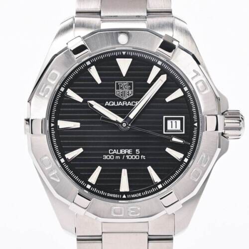 Tag Heuer Aquaracer Automatic Black Dial Silver Steel Strap Watch for Men - WAY2110.BA0928