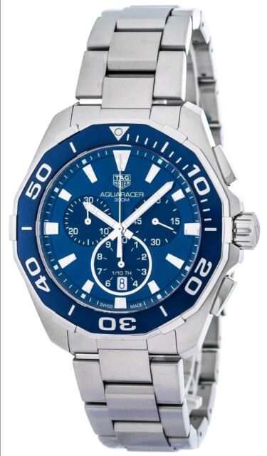 Tag Heuer Aquaracer Blue Dial SIlver Steel Strap Watch for Men - CAY111B.BA0927