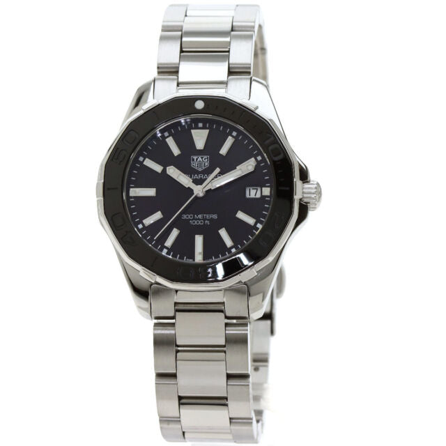 Tag Heuer Aquaracer Quartz Black Dial Silver Steel Strap Watch for Women - WAY131K.BA0748