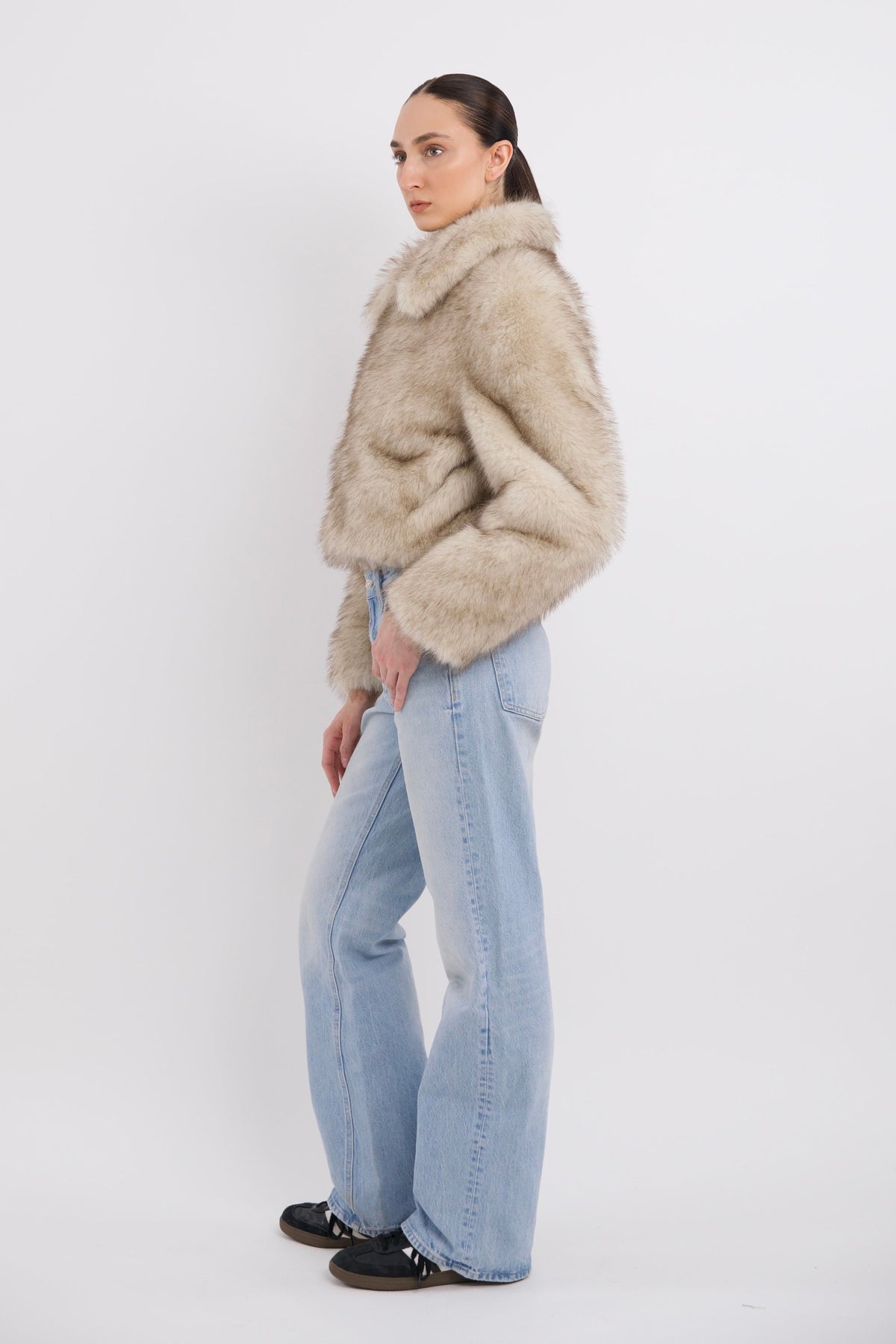 Cropped Faux Fur Coat