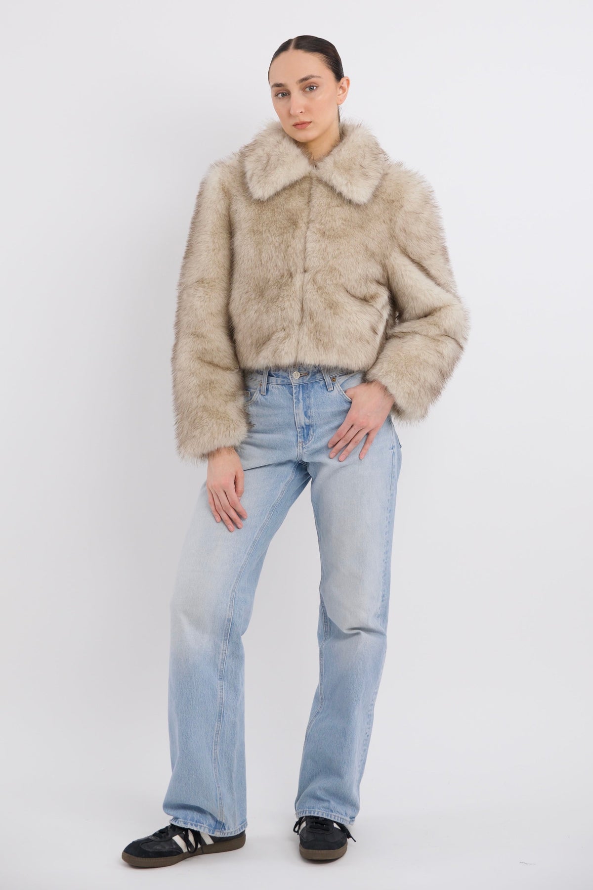 Cropped Faux Fur Coat