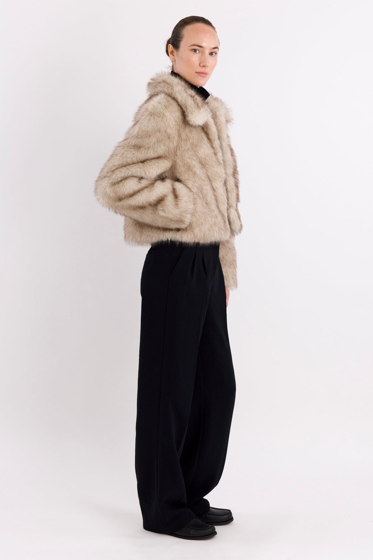 Cropped Faux Fur Coat