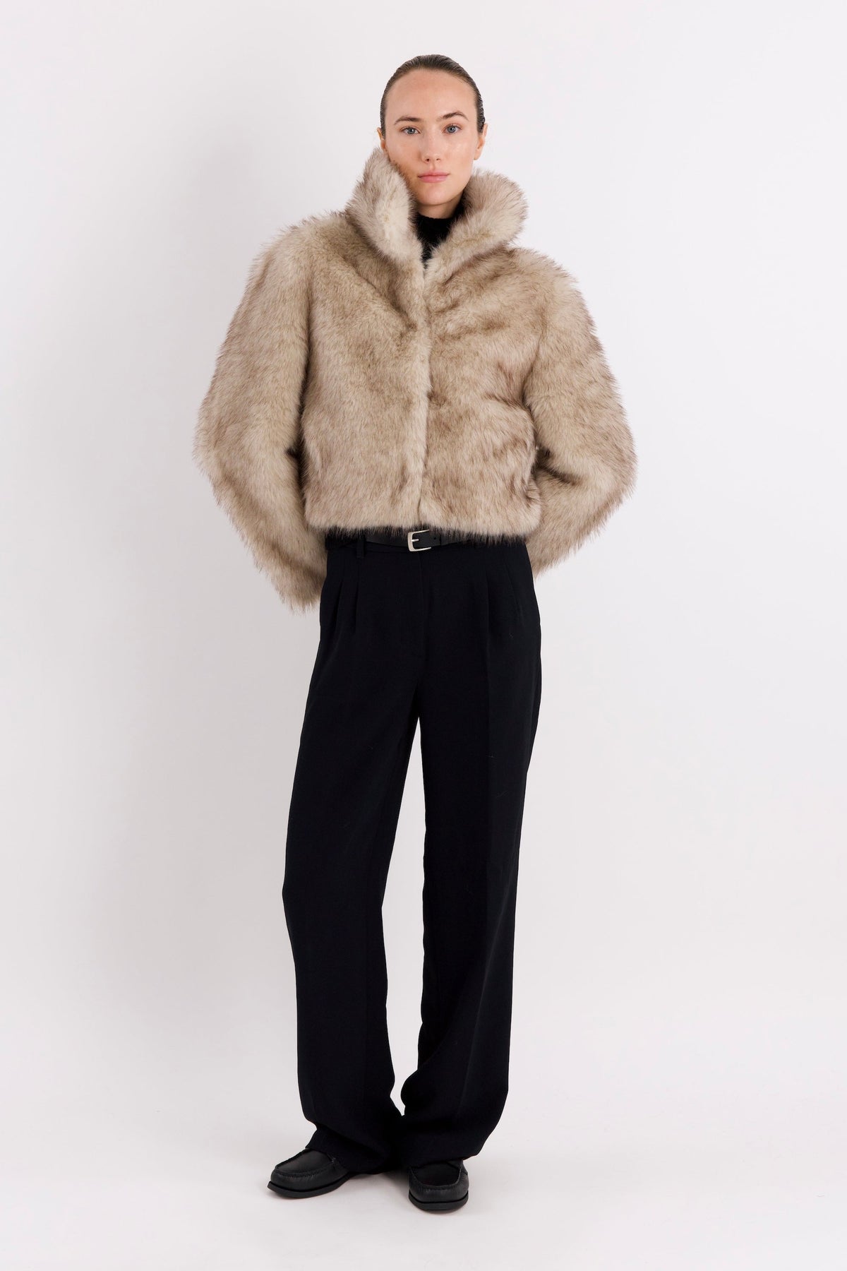 Cropped Faux Fur Coat