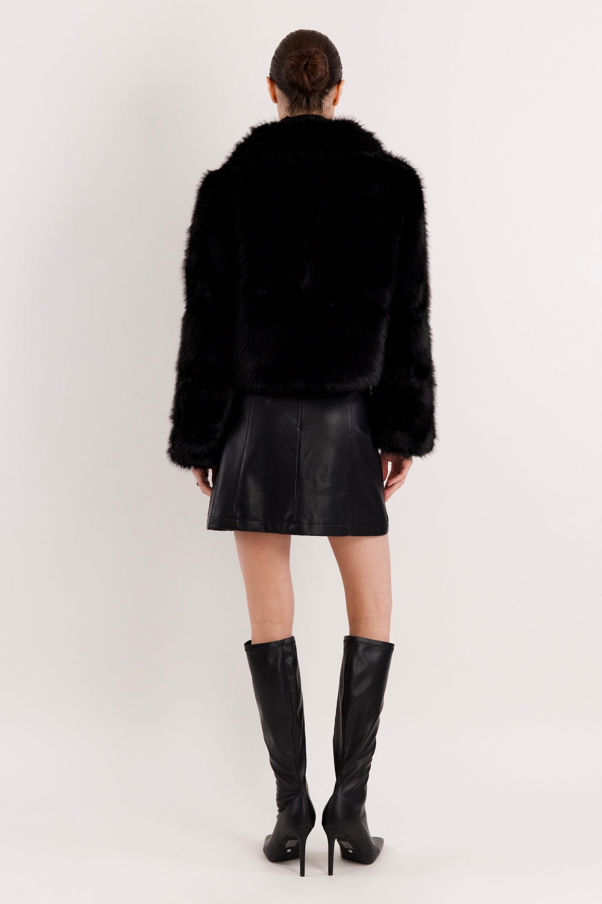Cropped Faux Fur Coat